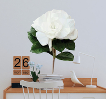 Muursticker witte roos polygonaal