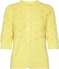 Malall Cardigan Ss Tops Knitwear Cardigans Yellow Lollys Laundry