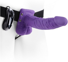 7in. Vibrating Hollow Purple Strap-On