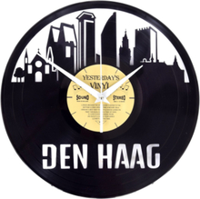 Vinyl Klok Den Haag Skyline - Gemaakt Van Een Gerecyclede Plaat