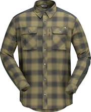Norrøna Men's Svalbard Flannel Shirt Olive Drab/Slate Grey Långärmade skjortor S