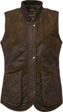 Chevalier Women's Vintage Shooting Vest Leather Brown Fôrede vester 38W