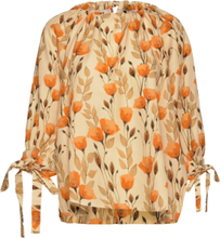Bobbie Raglan Sleeve Top Tops Blouses Long-sleeved Orange Mother Of Pearl