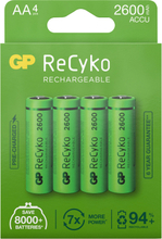 GP Batterier GP Batterier GP ReCyko AA-batteries 2600mAh 4-pack Green Batterier OneSize