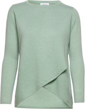 Wrap Front Sweater Pullover Grønn Davida Cashmere*Betinget Tilbud