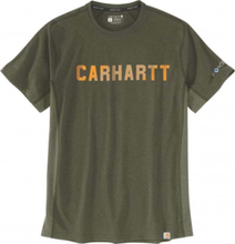 Carhartt Men's Force Flex Block Logo T-Shirt S/S Basil Heather Kortermede trøyer S