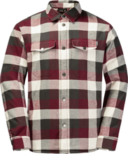 Jack Wolfskin Men's Felsenweg Insulated Shirt Cordovan Red Checks Langermede skjorter XXL