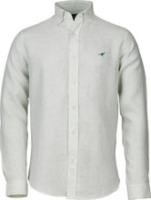 Laksen Men's Portofino Linen Shirt Green Langermede skjorter M