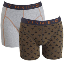 Vinnie-G boxershorts Military Olive Grey - Print 2-pack S