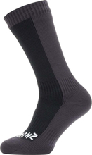 Sealskinz Waterproof Cold Weather Mid Length Sock Dark Grey/Black Friluftssokker S