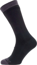 Sealskinz Waterproof Warm Weather Mid Length Sock Black/Dark Grey Friluftssokker S