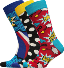 3-Pack Super Dad Socks Gift Set Underwear Socks Regular Socks Multi/patterned Happy Socks