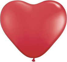 100 stk 40 cm - Store Hjerteformede Røde Ballonger