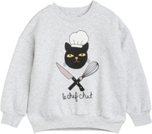 Chef Cat Sp Sweatshirt Sweat-shirt Genser Grå Mini Rodini*Betinget Tilbud