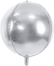 Silverfärgad Metallisk Orbz / Ballongbubbla 40 cm