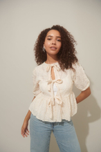 Gina Tricot - Puff sleeve blouse - Topper - White - XS - Female