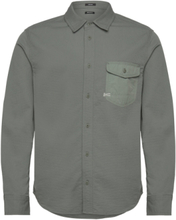 Worker Reg Shirt Tops Shirts Casual Khaki Green Denham