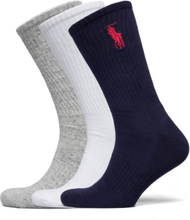 Big Pony Crew Sock 3-Pack Underwear Socks Regular Socks Grey Polo Ralph Lauren Underwear