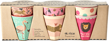 Rice - 6 Stk Small Melamin Børnekopper- Pink Jungle Print