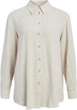 Objsanne L/S Shirt Noos Tops Shirts Long-sleeved Cream Object