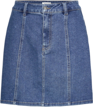 Objcarol Denim Short Skirt 132 Kort Nederdel Blue Object
