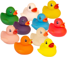 Bath Ducks In Assorted Colors Set Of 10 Pcs. Toys Bath & Water Toys Bath Toys Multi/patterned Magni Toys