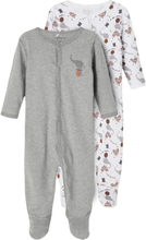 Nbnnightsuit 2P W/F Grey Mel Circus Noos Pyjamas Sie Jumpsuit Multi/patterned Name It