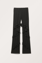 Sheer Frilled Fitted Trousers - Black