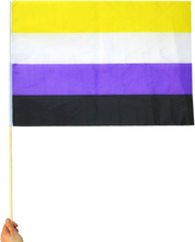 Flagga Pride Ickebinär på Pinne - Medium