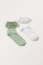 2-pack Frill Socks - Green