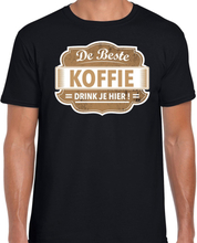 Cadeau t-shirt voor de beste koffie zwart voor heren