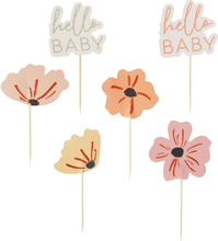 Cupcake Set Hello Baby Floral - 12-pack