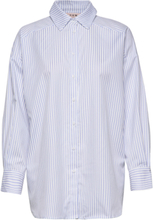 Sonja Stripe Shirt Langermet Skjorte Blå A-View*Betinget Tilbud