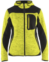 Blåkläder strikket dame jakke, 49312117, gul/sort, str. 3XL