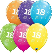 18 År Feiring - 25 stk Flerfarget Ballonger 28 cm