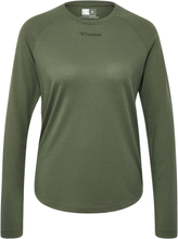 Hummel Women's hmlMT Vanja T-Shirt L/S Deep Lichen Green Langermede treningstrøyer S
