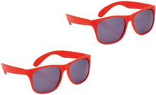 Set van 4x stuks voordelige rode verkleed zonnebrillen
