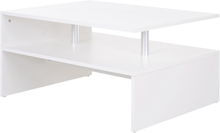 Tavolino da salotto basso 2 livelli arredamento stile moderno legno e alluminio