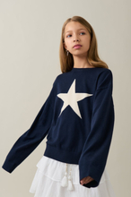 Gina Tricot - Y fine kn star sweater - neuleet - Blue - 170 - Female