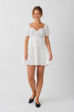Gina Tricot - Puff sleeve mini dress - korte kjoler - White - XS - Female