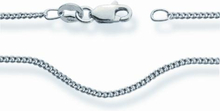 Rhomberg Panzer-Halskette Silber rhodiniert 40 cm