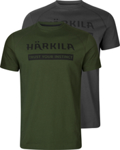 Härkila Härkila Men's Härkila Logo T-Shirt 2-Pack Duffel green/Phantom Kortermede trøyer XL