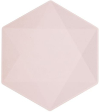 6 stk Vert Decor Rosa Heksagonale Papptallerkener 26 cm - Miljøvennlige