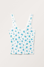 Laced Fitted Pointelle Tank Top - White