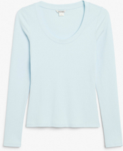 Long sleeve round neck top - Blue