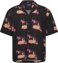 Robbie Flower Shirt Tops Shirts Short-sleeved Black Pas De Mer