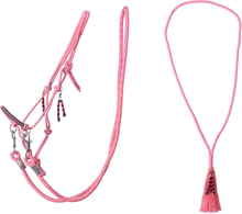 QHP Liberty Repgrimma Set med Tyglar och Halsring- flamingo pink (Cob)