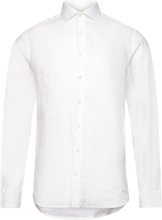 Bs Perth Casual Slim Fit Shirt Tops Shirts Linen Shirts White Bruun & Stengade