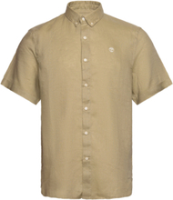 Mill Brook Linen Short Sleeve Shirt Lemon Pepper Designers Shirts Short-sleeved Green Timberland