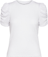 Vianine S/S Puff Sleeve Top - Noos Tops T-shirts & Tops Short-sleeved White Vila